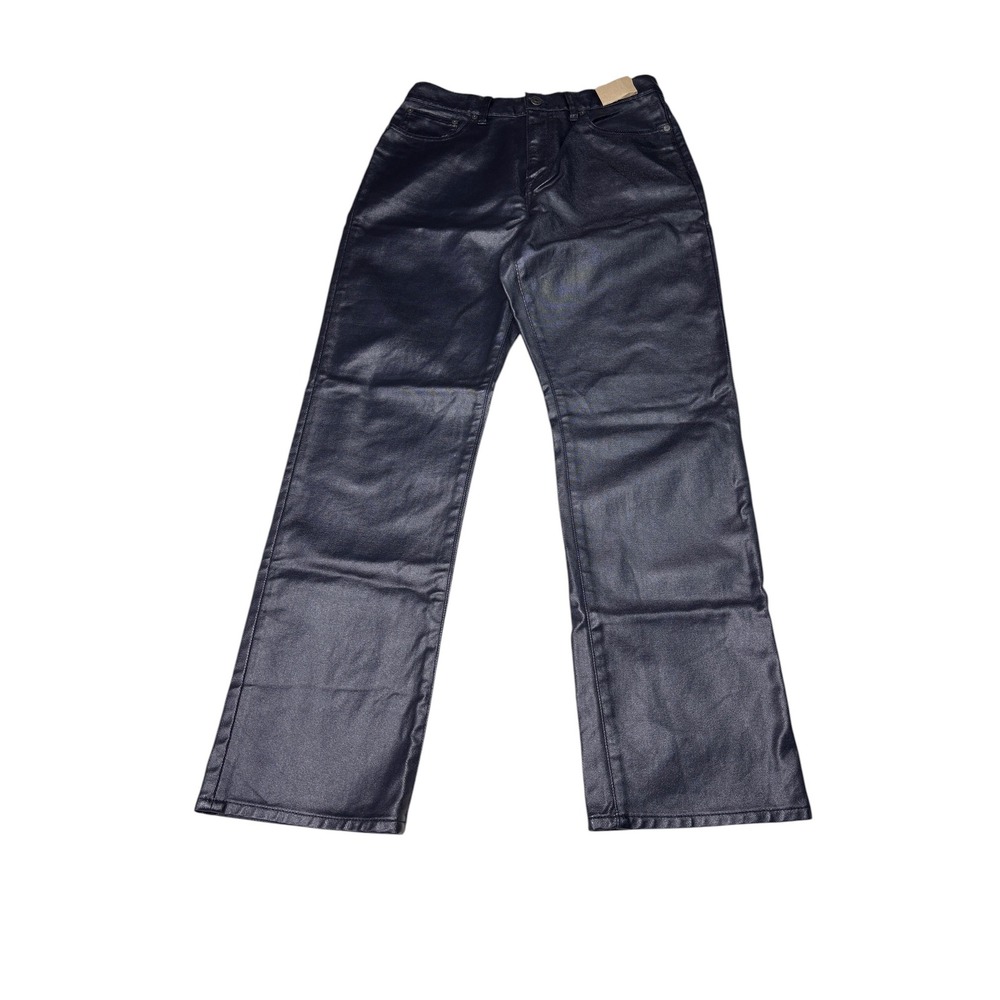 NWT Madewell 90s Straight Leg Jeans Metallic Coated Navy Blue Womens W29 L29